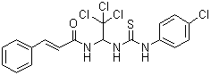 structure of CAS# 1164470-53-4, (2E)-3-Phenyl-N-[2,2,2-trichloro-1-[[[(4-chlorophenyl)amino]thioxomethyl]amino]ethyl]-2-propenamide