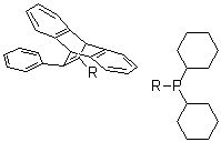 Dicyclohexyl(9,10-dihydro-12-phenyl-9,10-ethenoanthracen-11-yl)phosphine molecular structure (CAS 1166994-77-9)