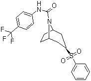 (3-endo)-3-(Phenylsulfonyl)-N-[4-(trifluoromethyl)phenyl]-8-azabicyclo[3.2.1]octane-8-carboxamide molecular structure (CAS 1170321-78-4)