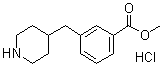 structure of CAS# 1170373-83-7, 3-(4-Piperidinylmethyl)benzoic acid methyl ester hydrochloride (1:1)