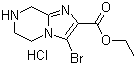 3-Bromo-5,6,7,8-tetrahydroimidazo[1,2-a]pyrazine-2-carboxylic acid ethyl ester hydrochloride molecular structure (CAS 1170568-70-3)