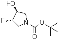 结构式 CAS# 1174020-51-9, (3S,4S)-3-氟-4-羟基-1-吡咯烷羧酸叔丁酯