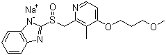 structure of CAS# 117976-90-6, Rebeprazole sodium;Sodium 2-[[4-(3-methoxypropoxy)-3-methyl-pyridin-2-yl]methylsulfinyl]benzoimidazole