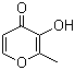 structure of CAS# 118-71-8, 3-Hydroxy-2-methyl-4-pyrone;Maltol; 3-Hydroxy-2-methyl-4H-pyran-4-one