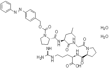 N2-[1-[N-[N-[1-[[[4-(Phenylazo)phenyl]methoxy]carbonyl]-L-prolyl]-L-leucyl]glycyl]-L-prolyl]-D-arginine dihydrate molecular structure (CAS 118081-33-7)