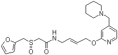structure of CAS# 118288-08-7, Lafutidine;N-(4-(4-piperidinylmethyl)pyridyl-2-oxy)butenyl-2-(furfurylsulfinyl)acetamide