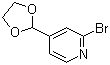 structure of CAS# 118289-18-2, 2-Bromo-4-(1,3-dioxolan-2-yl)pyridine