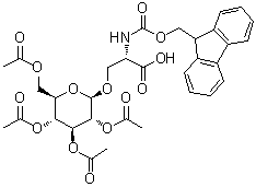 N-[(9H-Fluoren-9-ylmethoxy)carbonyl]-O-(2,3,4,6-tetra-O-acetyl-beta-D-glucopyranosyl)-L-serine molecular structure (CAS 118358-38-6)