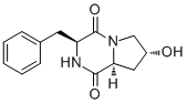 Cyclo(L-phenylalanyl-trans-4-hydroxy-L-proline) molecular structure (CAS 118477-06-8)