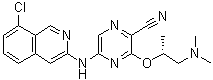 5-[(8-Chloro-3-isoquinolinyl)amino]-3-[(1R)-2-(dimethylamino)-1-methylethoxy]-2-pyrazinecarbonitrile molecular structure (CAS 1184843-57-9)