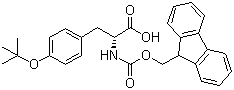 结构式 CAS# 118488-18-9, Fmoc-O-叔丁基-D-酪氨酸; N-芴甲氧羰基-O-叔丁基-D-酪氨酸