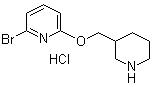 2-Bromo-6-(3-piperidinylmethoxy)pyridine hydrochloride molecular structure (CAS 1185308-11-5)