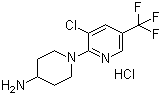 structure of CAS# 1185310-97-7, 1-[3-Chloro-5-(trifluoromethyl)-2-pyridinyl]-4-piperidinamine hydrochloride
