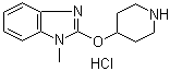 结构式 CAS# 1185311-04-9, 1-甲基-2-(4-哌啶基氧基)-1H-苯并咪唑盐酸盐