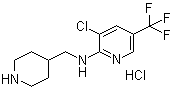 结构式 CAS# 1185311-09-4, 3-氯-N-(4-哌啶甲基)-5-(三氟甲基)-2-吡啶胺盐酸盐
