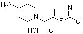 structure of CAS# 1185312-10-0, 1-[(2-Chloro-5-thiazolyl)methyl]-4-piperidinamine hydrochloride