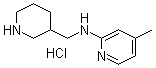 结构式 CAS# 1185313-60-3, 4-甲基-N-(3-哌啶基甲基)-2-吡啶胺盐酸盐