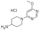 结构式 CAS# 1185315-37-0, 1-(6-甲氧基-4-嘧啶基)-4-哌啶胺盐酸盐