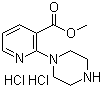 structure of CAS# 1185317-00-3, 2-(1-Piperazinyl)-3-pyridinecarboxylic acid methyl ester hydrochloride