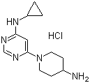 6-(4-Amino-1-piperidinyl)-N-cyclopropyl-4-pyrimidinamine hydrochloride molecular structure (CAS 1185317-86-5)