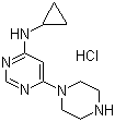 结构式 CAS# 1185317-92-3, N-环丙基-6-(1-哌嗪基)-4-嘧啶胺盐酸盐