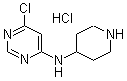 6-Chloro-N-4-piperidinyl-4-pyrimidinamine hydrochloride molecular structure (CAS 1185318-56-2)