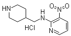 structure of CAS# 1185319-22-5, 3-Nitro-N-(4-piperidinylmethyl)-2-pyridinamine hydrochloride
