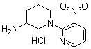 1-(3-Nitro-2-pyridinyl)-3-piperidinamine hydrochloride molecular structure (CAS 1185319-26-9)