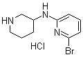 结构式 CAS# 1185319-74-7, 6-溴-N-3-哌啶基-2-吡啶胺盐酸盐