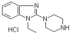 结构式 CAS# 1185319-81-6, 1-乙基-2-(1-哌嗪基)-1H-苯并咪唑盐酸盐