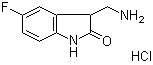 结构式 CAS# 1185369-69-0, 3-(氨甲基)-5-氟-1,3-二氢-2H-吲哚-2-酮盐酸盐
