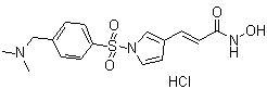 structure of CAS# 1187075-34-8, Resminostat hydrochloride;(2E)-3-[1-[[4-[(Dimethylamino)methyl]phenyl]sulfonyl]-1H-pyrrol-3-yl]-N-hydroxy-2-propenamide hydrochloride (1:1)
