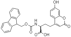 (alphaS)-alpha-[[(9H-Fluoren-9-ylmethoxy)carbonyl]amino]-7-hydroxy-2-oxo-2H-1-benzopyran-4-butanoic acid molecular structure (CAS 1187744-84-8)