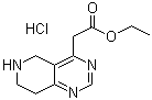structure of CAS# 1187830-78-9, 5,6,7,8-Tetrahydropyrido[4,3-d]pyrimidine-4-acetic acid ethyl ester hydrochloride