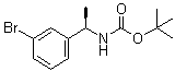 结构式 CAS# 1187932-25-7, N-[(1R)-1-(3-溴苯基)乙基]氨基甲酸叔丁酯
