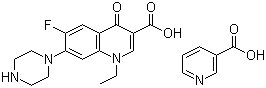 structure of CAS# 118803-81-9, Norfloxacin nicotinate;3-Pyridinecarboxylic acid mono[1-ethyl-6-fluoro-1,4-dihydro-4-oxo-7-(1-piperazinyl)-3-quinolinecarboxylate]