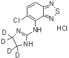 structure of CAS# 1188263-51-5, Tizanidine-d<sub>4</sub> Hydrochloride