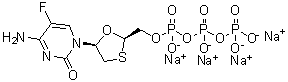 Emtricitabine triphosphate tetrasodium salt molecular structure (CAS 1188407-46-6)
