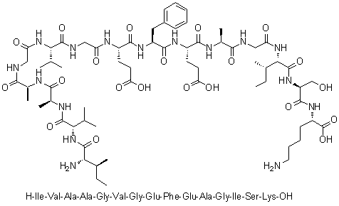 L-Isoleucyl-L-valyl-L-alanyl-L-alanylglycyl-L-valylglycyl-L-alpha-glutamyl-L-phenylalanyl-L-alpha-glutamyl-L-alanylglycyl-L-isoleucyl-L-seryl-L-lysine molecular structure (CAS 1188512-83-5)