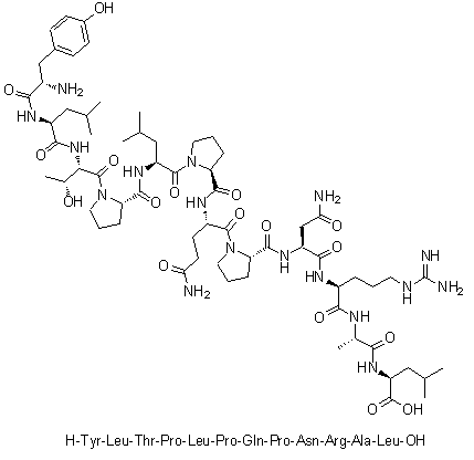 L-Tyrosyl-L-leucyl-L-threonyl-L-prolyl-L-leucyl-L-prolyl-L-glutaminyl-L-prolyl-L-asparaginyl-L-arginyl-L-alanyl-L-leucine molecular structure (CAS 1188513-07-6)
