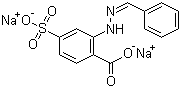 2-[2-(Phenylmethylene)hydrazinyl]-4-sulfobenzoic acid sodium salt molecular structure (CAS 118969-29-2)