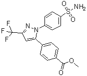 4-[1-[4-(Aminosulfonyl)phenyl]-3-(trifluoromethyl)-1H-pyrazol-5-yl]benzoic acid methyl ester molecular structure (CAS 1189893-75-1)