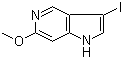 structure of CAS# 1190315-47-9, 3-Iodo-6-methoxy-1H-pyrrolo[3,2-c]pyridine
