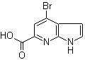 结构式 CAS# 1190321-81-3, 4-溴-1H-吡咯并[2,3-b]吡啶-6-羧酸