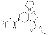3a,6,7,7a-Tetrahydro-7a-(1-pyrrolidinyl)-isoxazolo[4,5-c]pyridine-3,5(4H)-dicarboxylic acid 5-(1,1-dimethylethyl) 3-ethyl ester molecular structure (CAS 1190971-34-6)