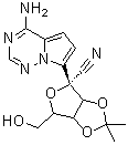 2-C-(4-氨基吡咯并[2,1-f][1,2,4]三嗪-7-基)-2,5-脱水-3,4-O-(1-甲基亚乙基)-D-阿卓糖腈分子结构 (CAS 1191237-80-5)