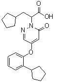 alpha-(Cyclopentylmethyl)-4-(2-cyclopentylphenoxy)-6-oxo-1(6H)-pyridazineacetic acid molecular structure (CAS 1191454-10-0)
