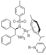 structure of CAS# 1192483-14-9, [[(1R,2R)-2-Amino-1,2-diphenylethyl](4-toluenesulfonyl)amido](p-cymene)(pyridine)ruthenium(II)