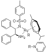 [[(1S,2S)-2-Amino-1,2-diphenylethyl](4-toluenesulfonyl)amido](p-cymene)(pyridine)ruthenium(II) molecular structure (CAS 1192483-27-4)