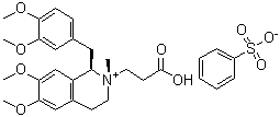 (1R,2S)-2-(2-Carboxyethyl)-1-[(3,4-dimethoxyphenyl)methyl]-1,2,3,4-tetrahydro-6,7-dimethoxy-2-methylisoquinolinium benzenesulfonate (1:1) molecular structure (CAS 1193104-95-8)
